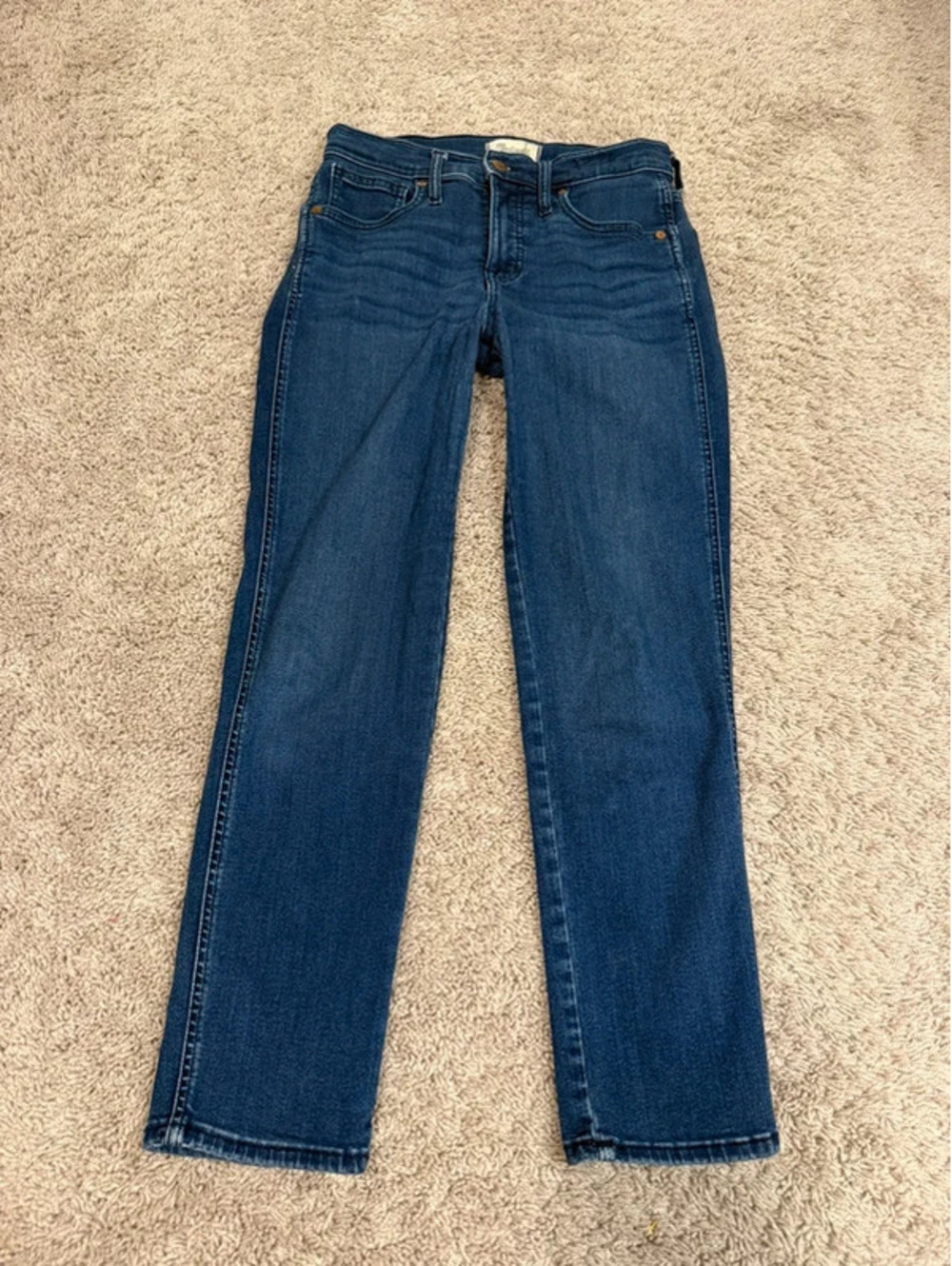 Madewell Mid-Rise Stovepipe Jeans Size 27 Blue Straight Leg 26” Inseam